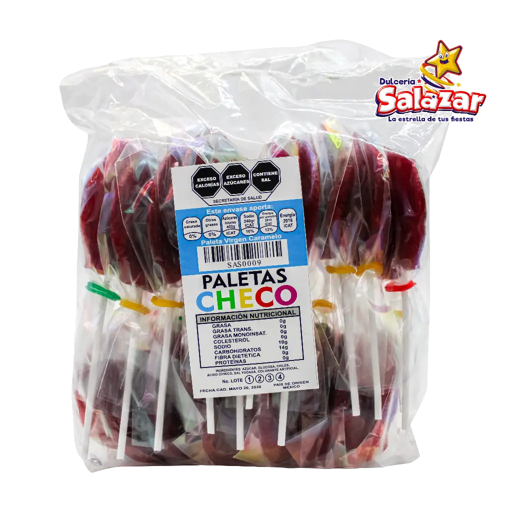 [SAS0009] PALETA VIRGEN CARAMELO GRANDE -B.20P- "C/30/20"