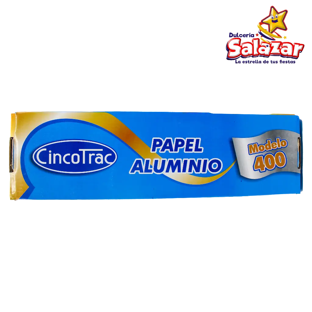 PAPEL ALUMINIO CINCOTRAC MODELO 400 AZUL -R.1.5KG- "C/6/1"