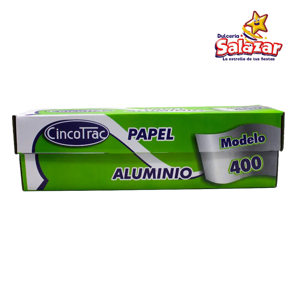 PAPEL ALUMINIO CINCOTRAC MODELO 400 VERDE -R.1.5KG- "C/6/1"