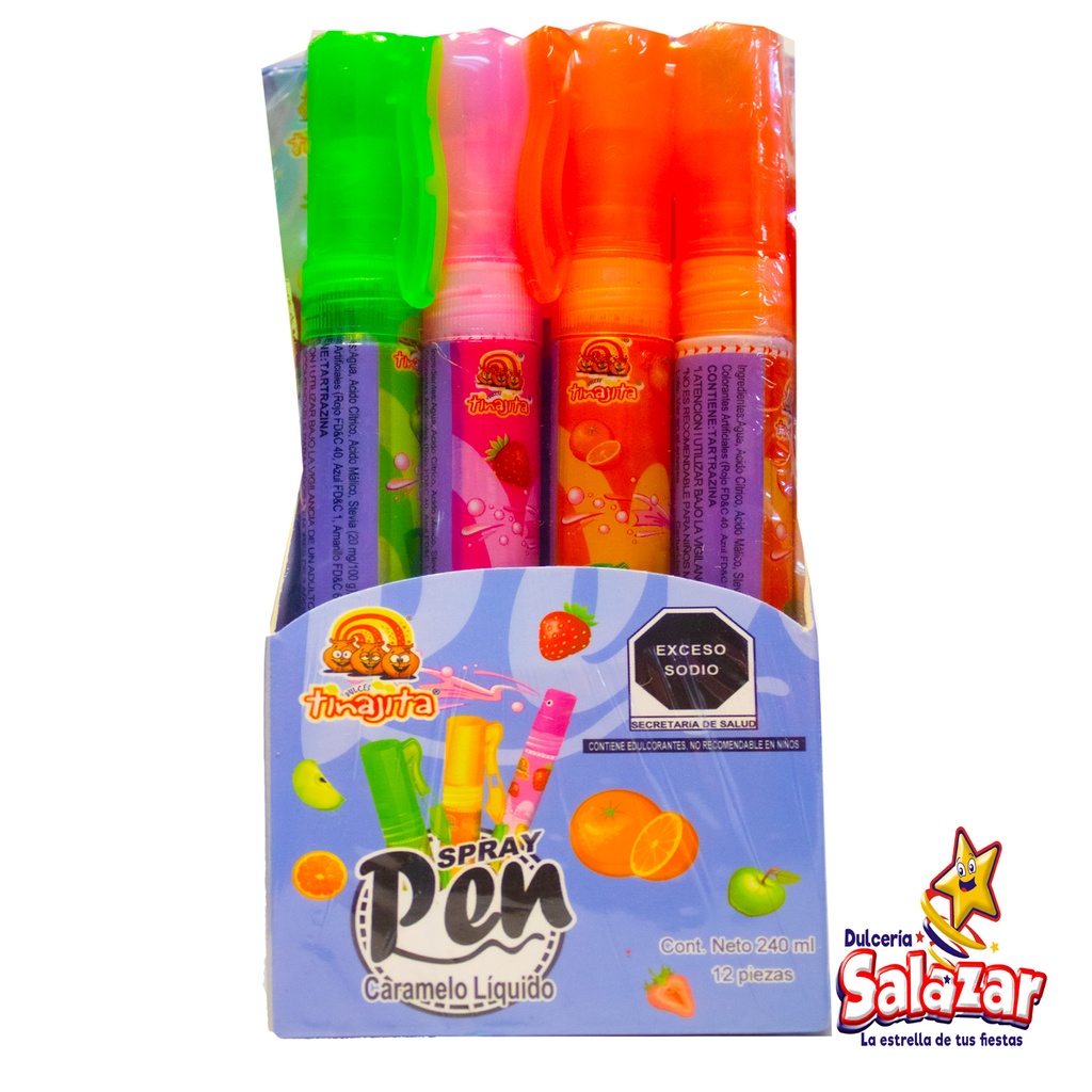 [TIN0019] PEN SPRAY CARAMELO LIQUIDO TINAJITA -D.240ML - "C/24/12"
