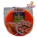 PLATO #5 NARANJA NEON PRIMO -B.20PZA- "C/25/20"