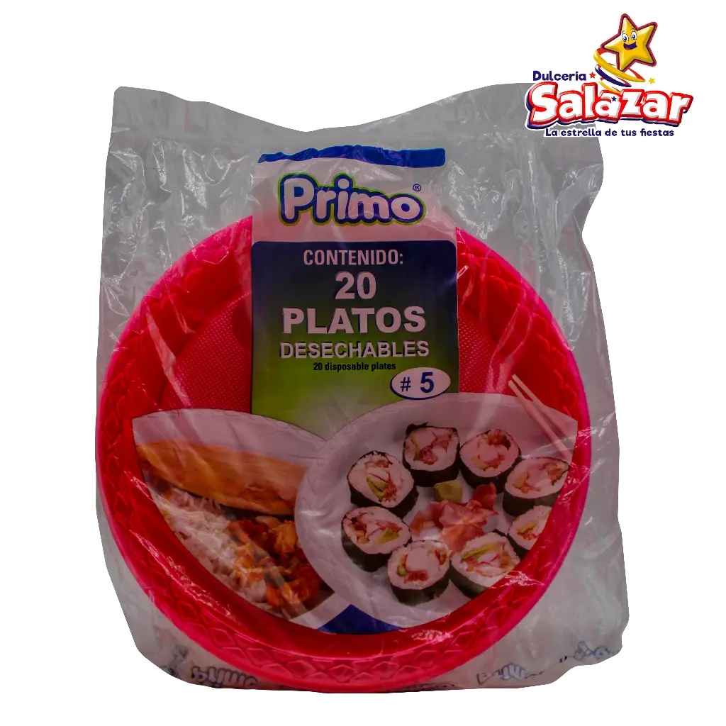 PLATO #5 ROSA NEON PRIMO -B.20PZA- "C/25/20"