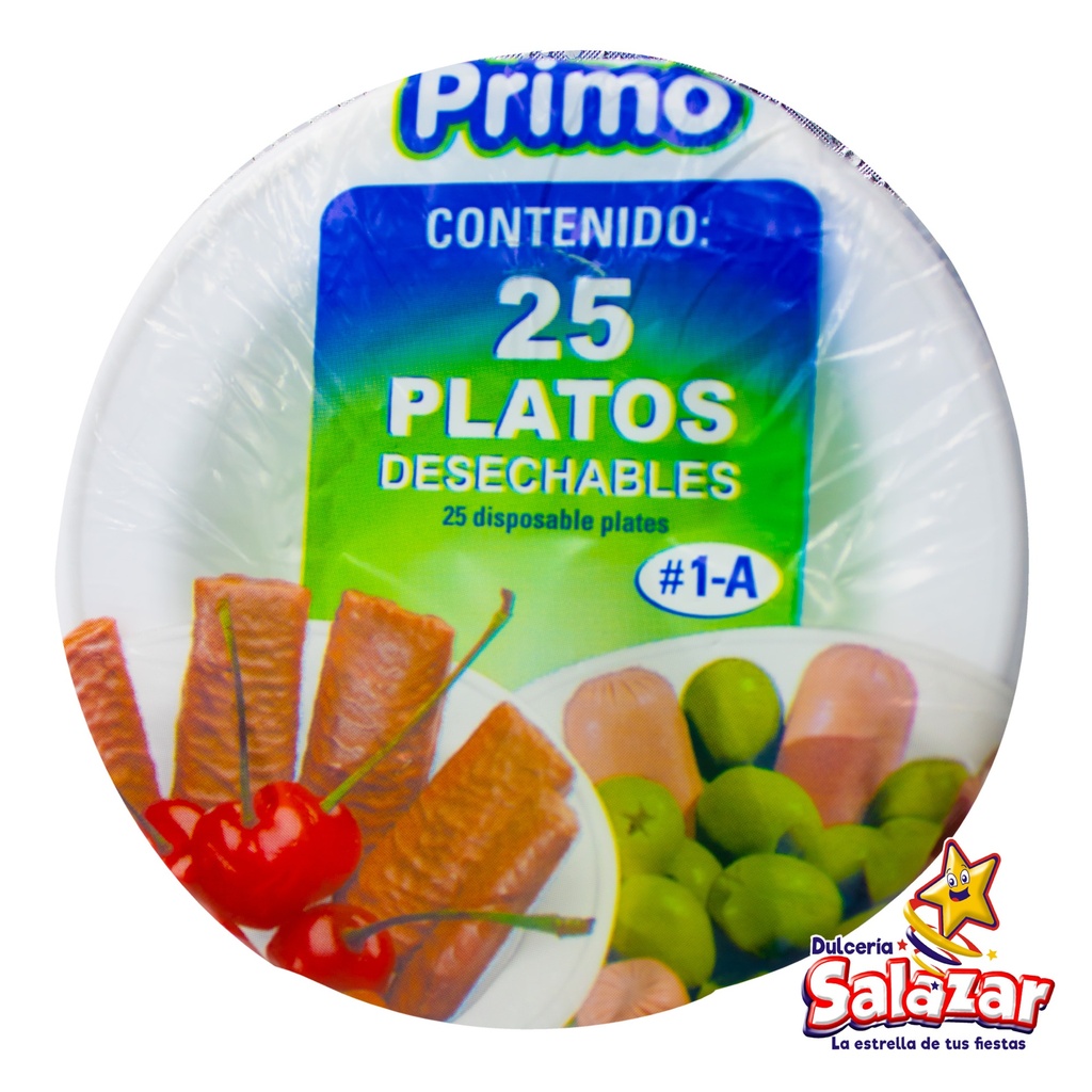 PLATO PLASTICO #1A PRIMO -B.25PZA- "C/40/25"