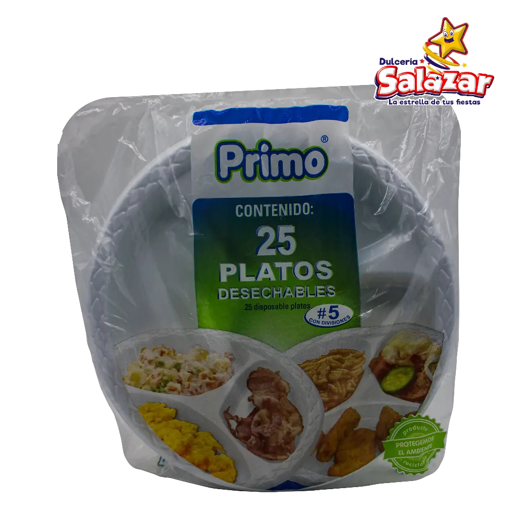 PLATO PLASTICO #5 C/DIVISION PRIMO -B.25PZA- "C/20/25"