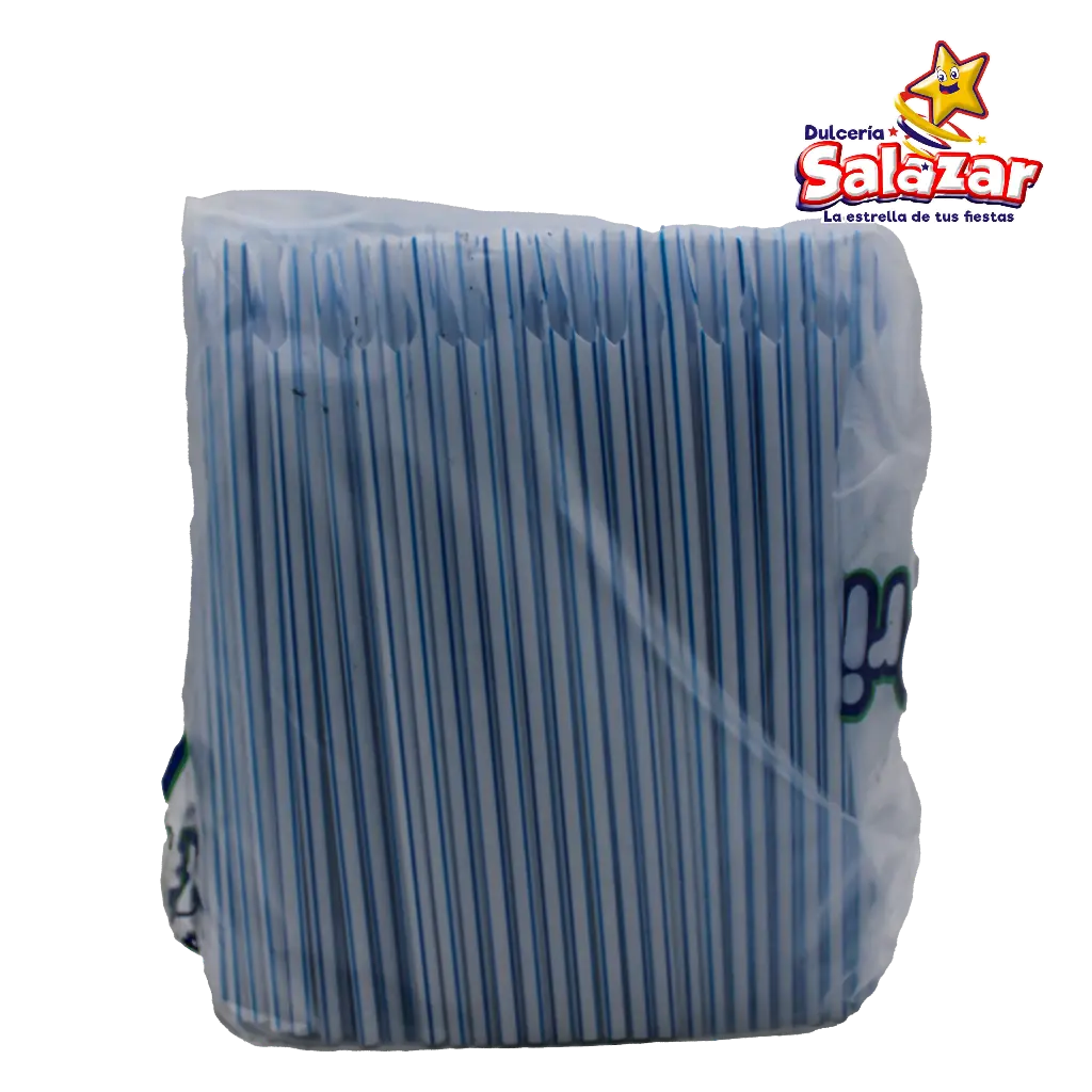 [PRI0036] POPOTE CUCHARA C/RAYAS AZULES POH20D7"C/4/500"