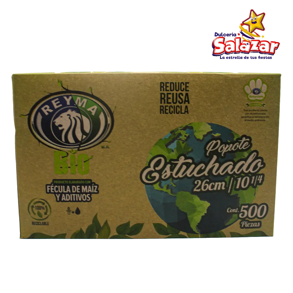 POPOTE BIODEGRADABLE CAJA ESTUCHADO 26 CM POCES26BIO -B.500PZ- "C/4/500"