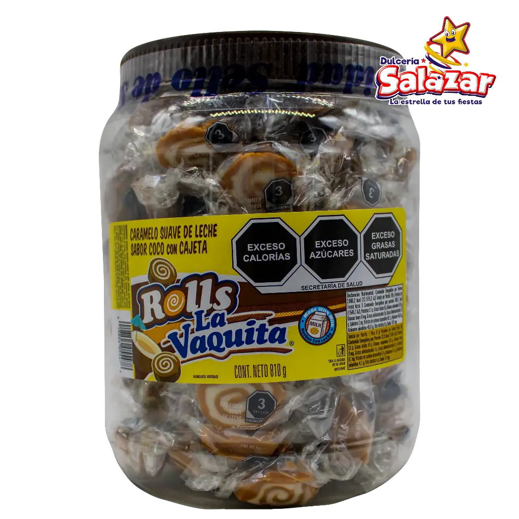 ROLLS LA VAQUITA COCO/CAJETA CANELS -V.810G- "C/8/90"