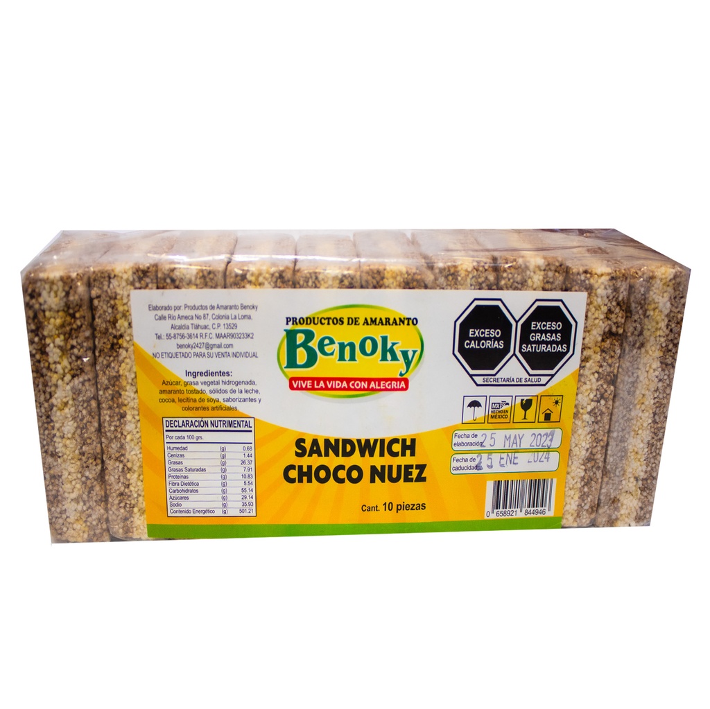 SANDWICH CHOCO NUEZ BENOKY -B.10PZA- "C/20/1"
