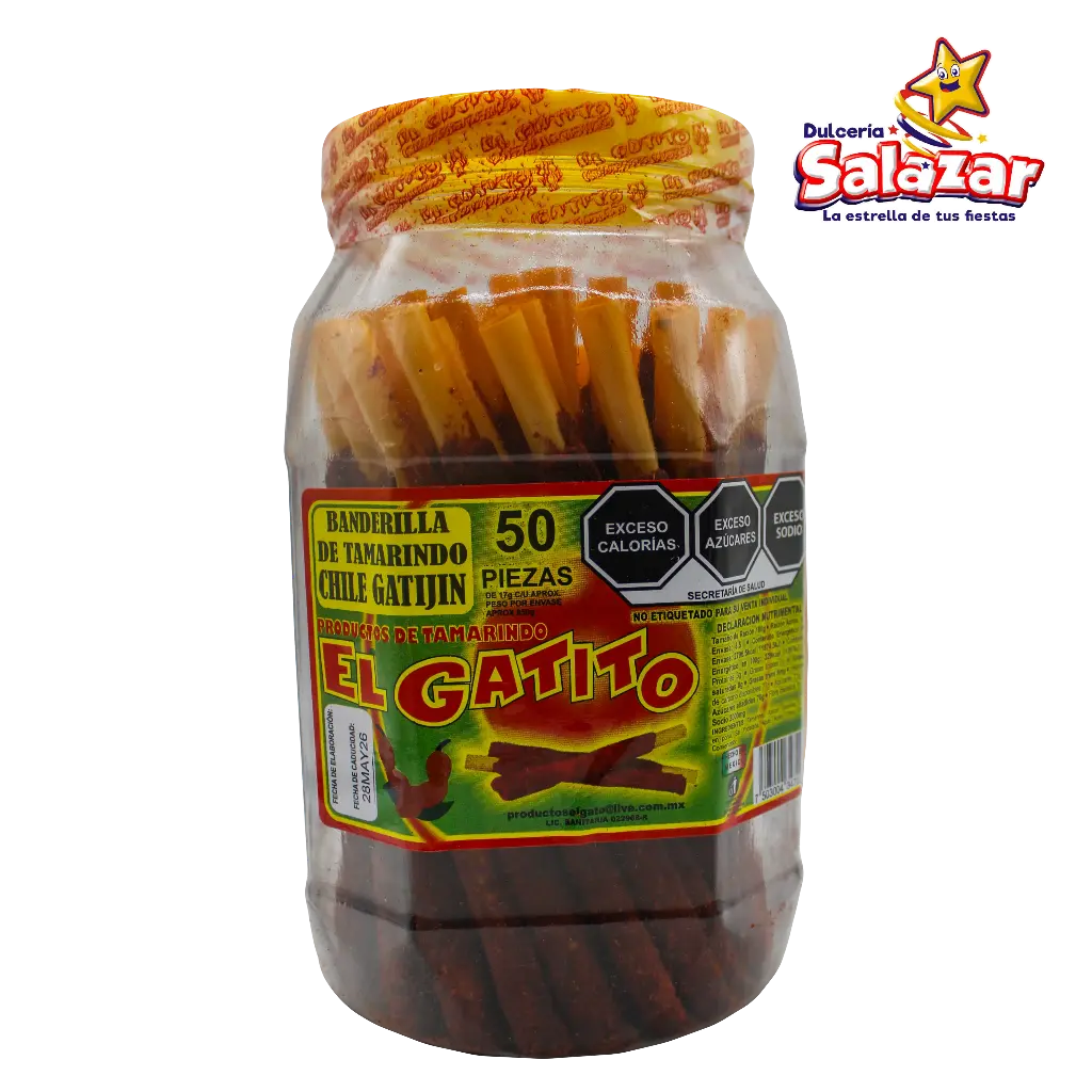 [GAT0002] TAMARINDO BANDERILLA GRANDE GATIJIN EL GATITO -V.850G- "C/6/50"