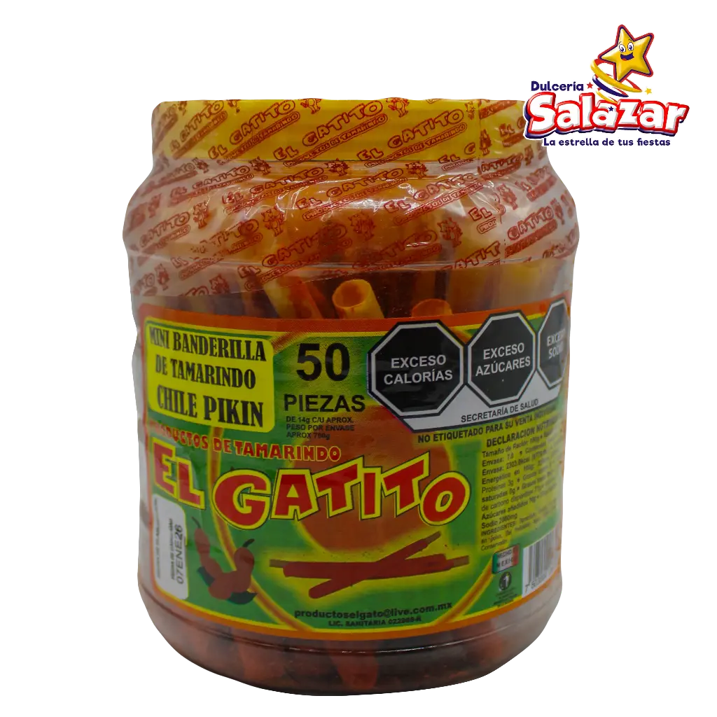 [GAT0004] TAMARINDO BANDERILLA MINI CHILE EL GATITO -V.1.25KG- "C/12/50"