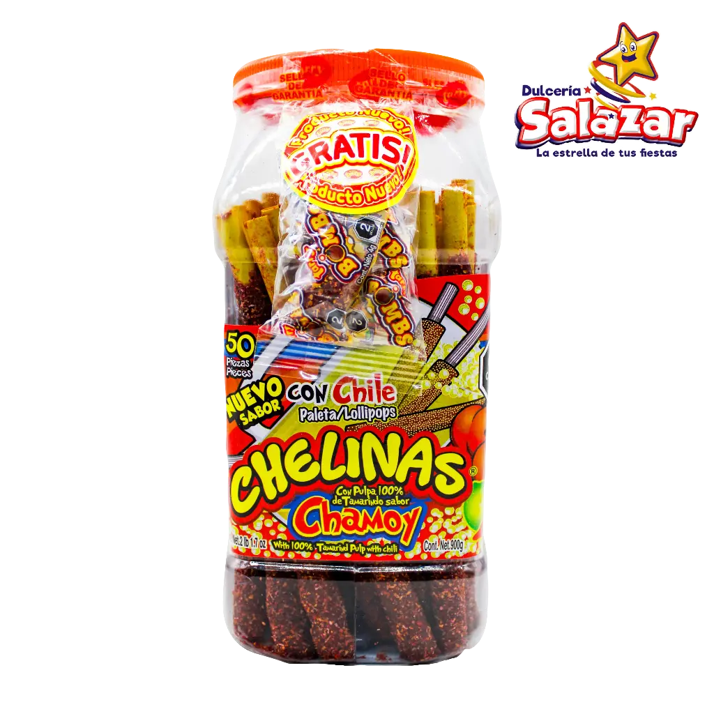 TAMARINDO CHELINAS CHAMOY CON CHILE -V.900GR- "C/9/50"