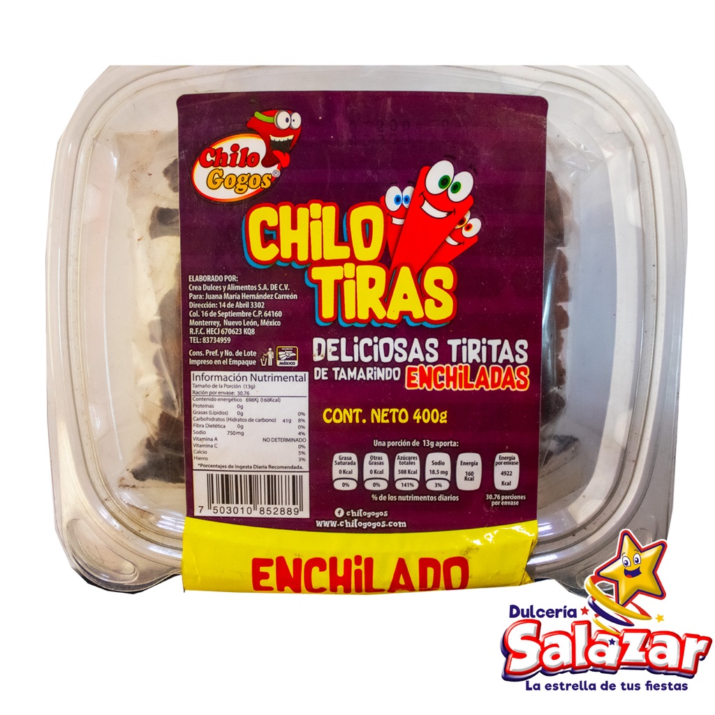 [GOG0008] TAMARINDO CHILO TIRAS CHILE CHILOGOGOS -D.400G- "C/24/1"