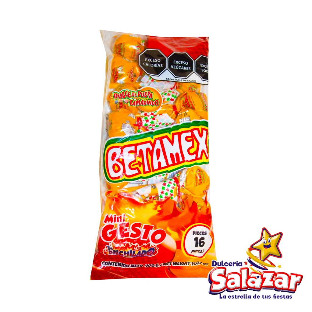 TAMARINDO PALETA MINI GESTO ENCHILADO BETAMEX -B.400G- "C/15/16"