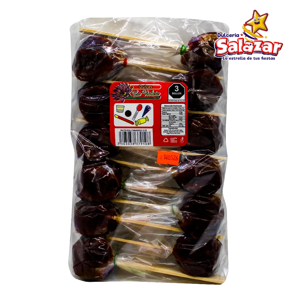 PALETA BOLA TAMARINDO VIOLETA  -B.12PZA- "C/28/1"