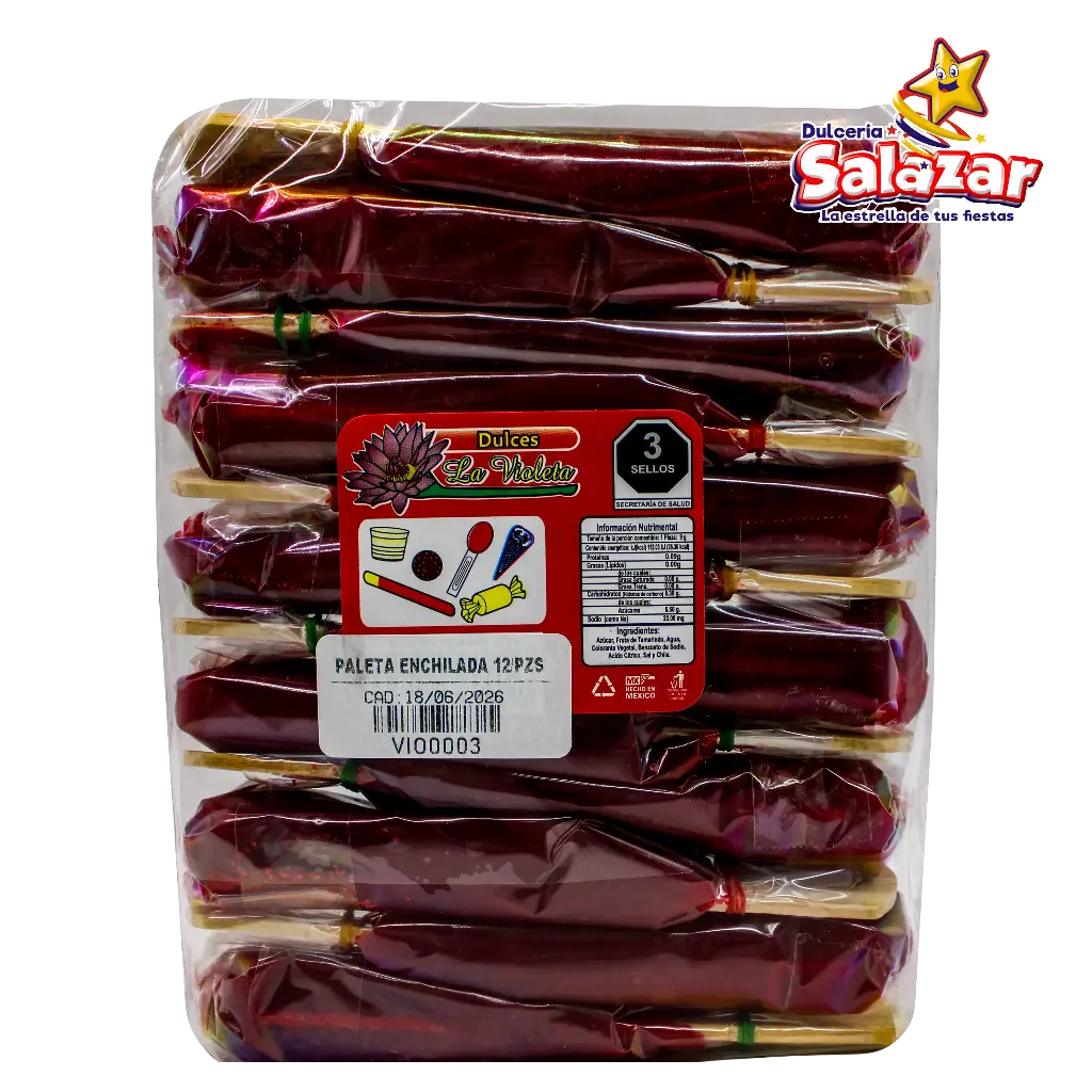 PALETA TAMARINDO VIOLETA ENCHILADA GRANDE -B.12PZA- "C/28/1"