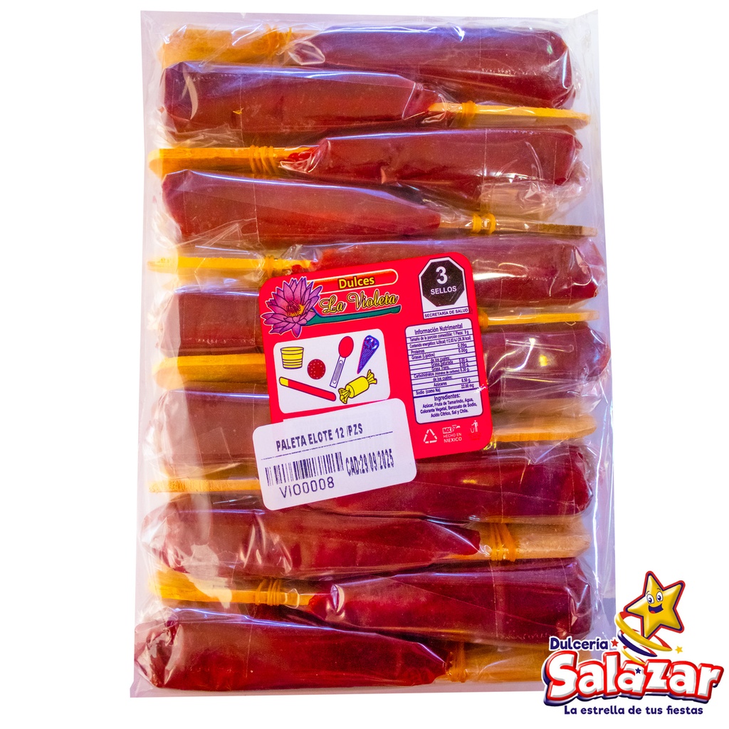 [VIO0008] TAMARINDO VIOLETA PALO MADERA ELOTE -B.12PZA- "C/28/1"