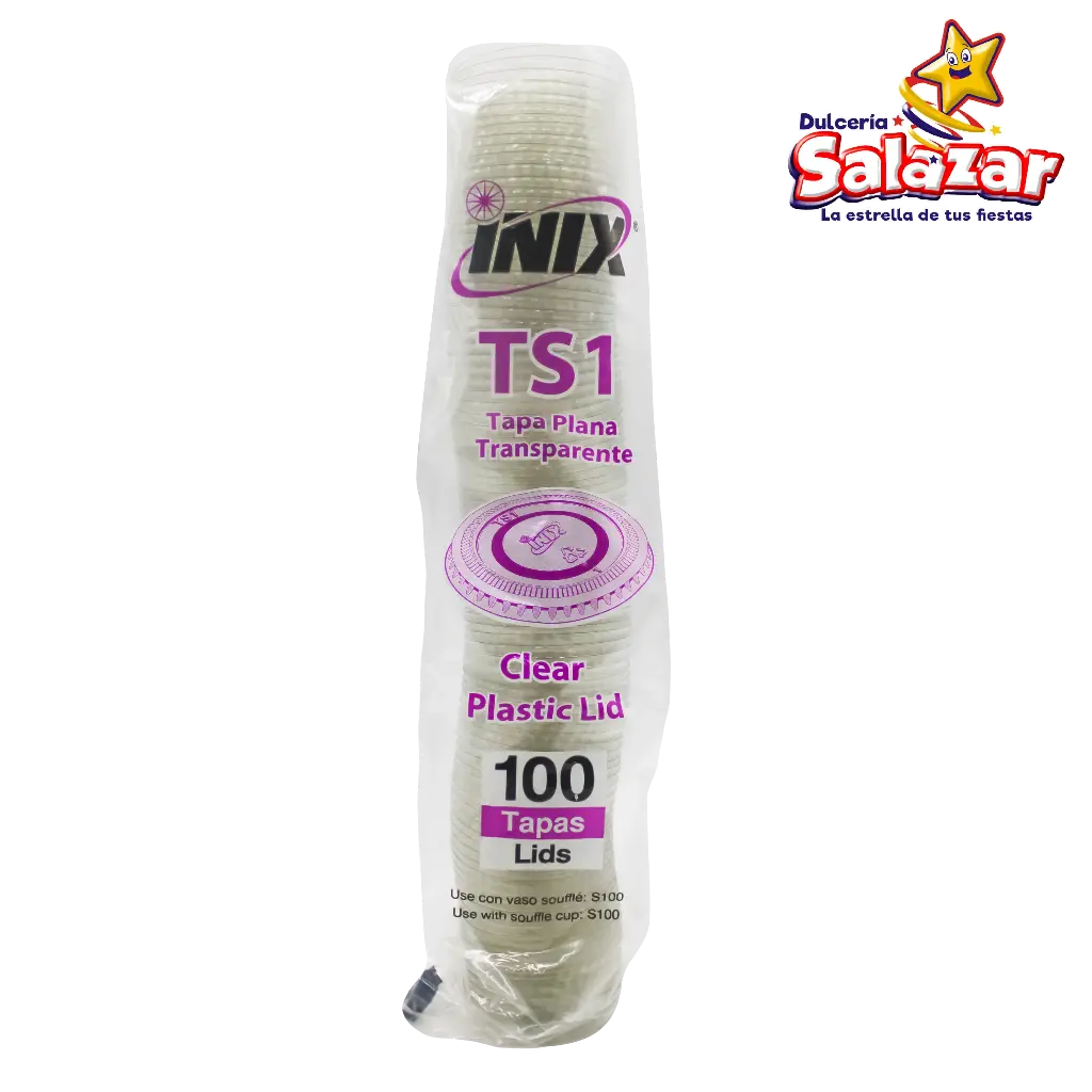 TAPA PLANA TS1 PARA SOUFFLE DE 1 OZ -B.100PZA-"C/18/100"