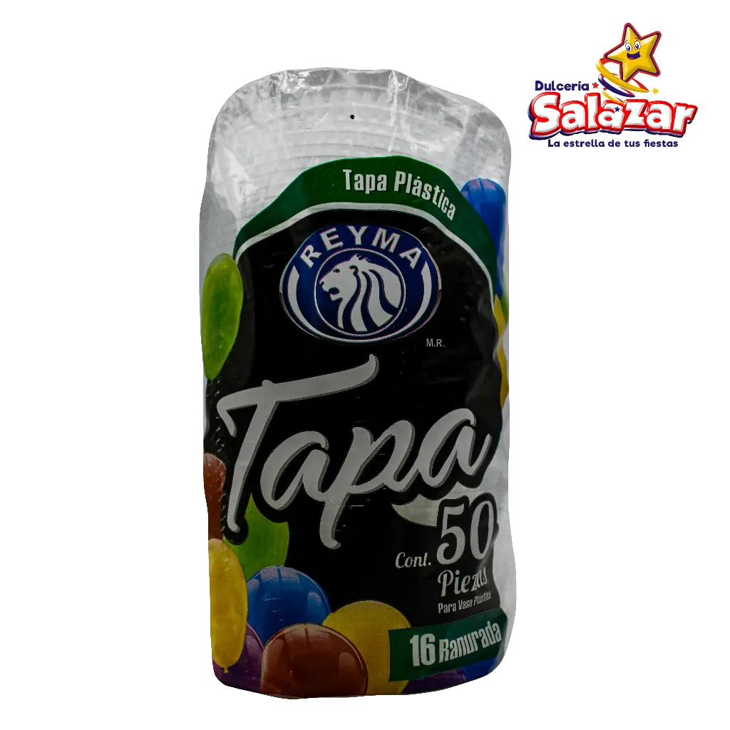 TAPA RANURADA P/VASO POLIPRO No. 16 REYMA TP16R -B.50PZA- "C/20/50"