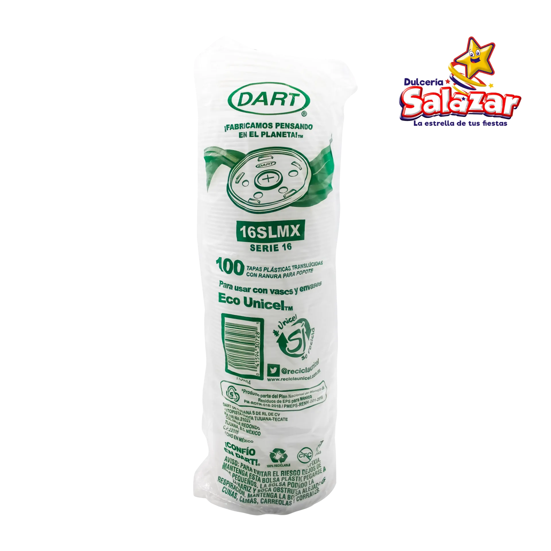 [DAR0015] TAPA PLASTICO DART #16 16SLMX C/RANURA "C/10/100"