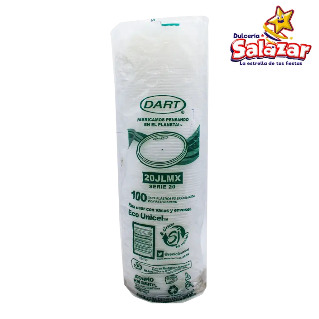 TAPA PLASTICO DART 20JLMX -B.100PZA- "C/10/100"