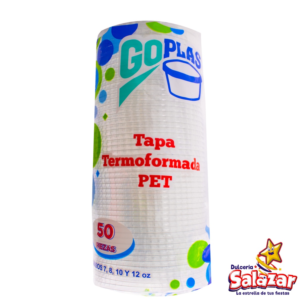 [REYM0389] TAPA TM600 GOPLAS P/VASO CRISTAL -B.50P- "C/20/50"