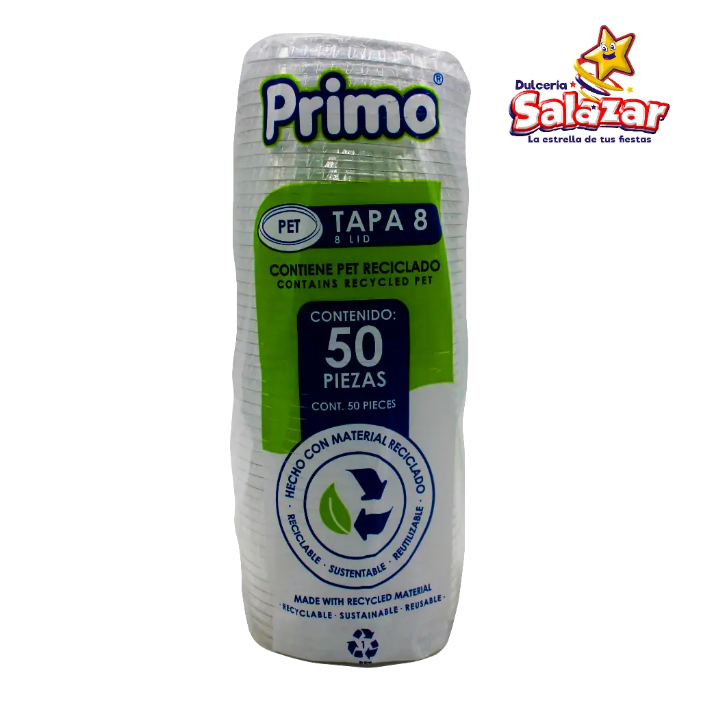 TAPA VASO #8 DE PET. TET0815 -B. 1000 PZ -"C/20/50"