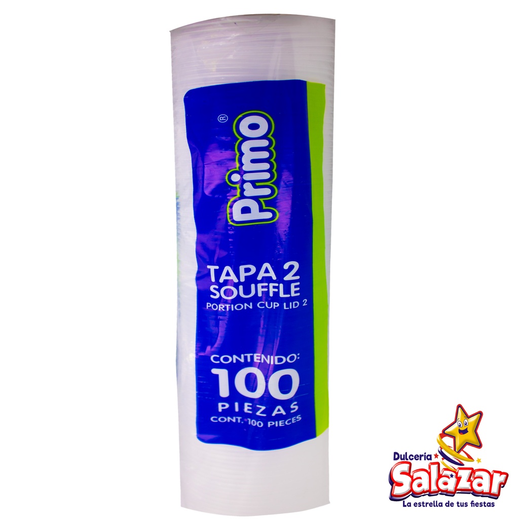TAPA 2 P/VASO 2 ONZ  SOUFFLE PRIMO -B.100PZA- "C/12/100"