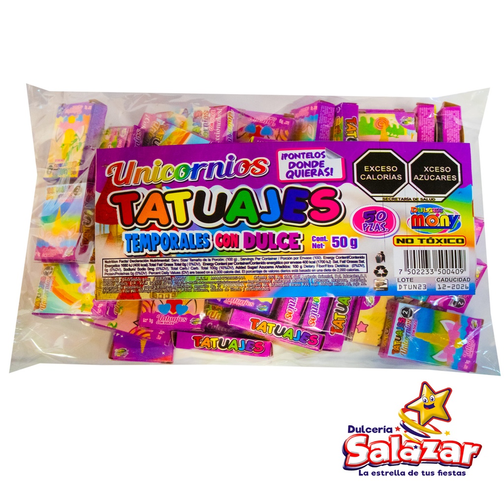 TATUAJE UNICORNIO CON DULCE MARANT -B.50G- "C/40/50"