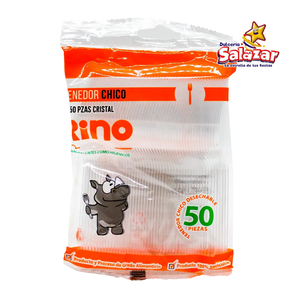 TENEDOR CRISTAL CHICO RINO -B.50PZA- "C/60/50"