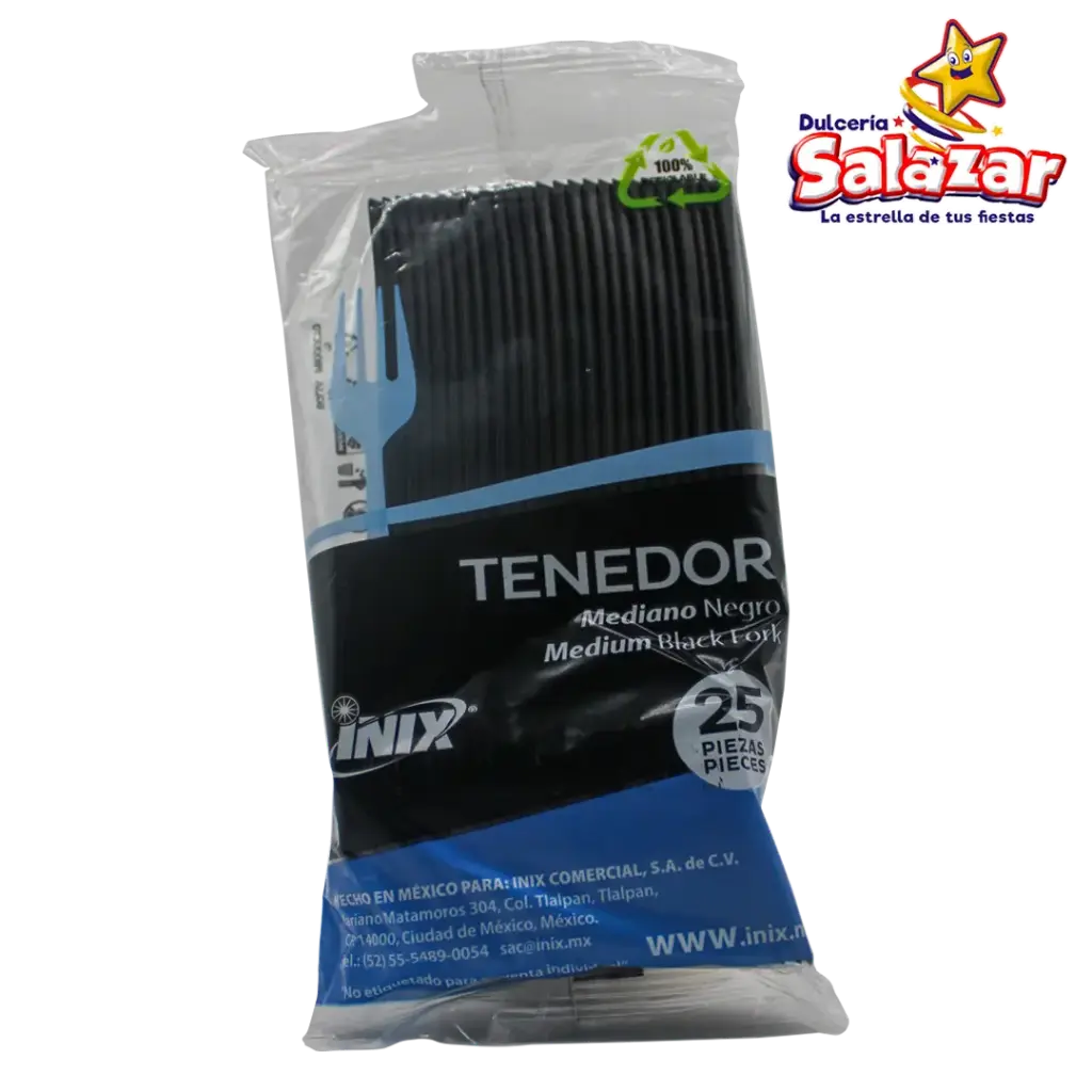 TENEDOR NEGRO INIX -B.25PZA- "C/40/25"