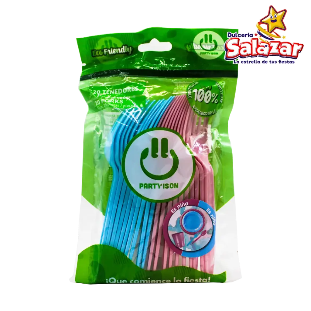 [SEL0644] TENEDOR NIÑA Y NIÑO PLASTICO -B.20P- "C/12/20"