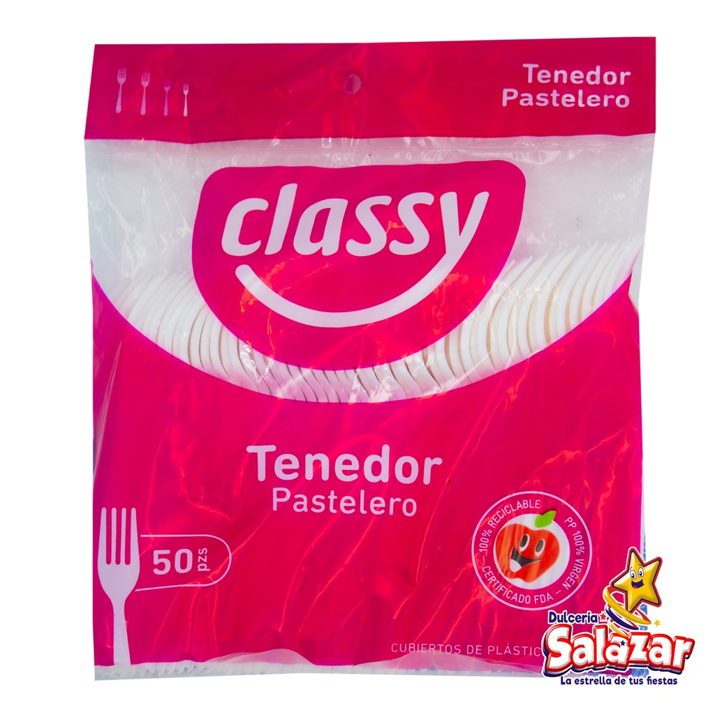 [VIC0017] TENEDOR PASTELERO CLASSY -B.50PZA- "C/60/1"