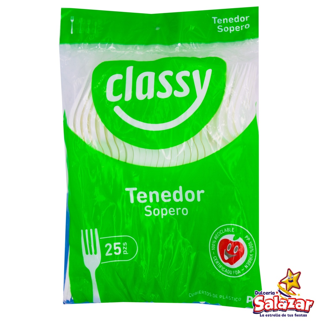 [AYA0047] TENEDOR BLANCO SOPERO CLASSY -B.25PZA- "C/40/25"