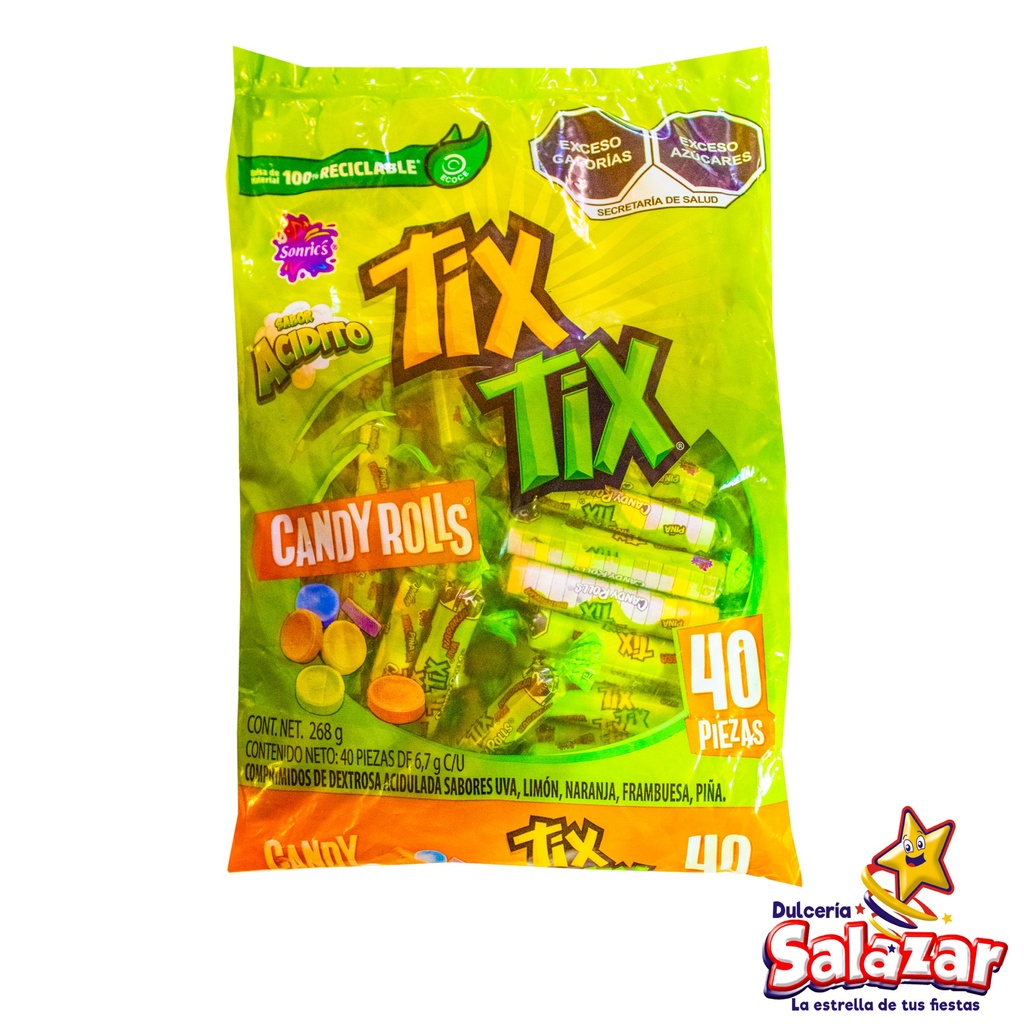 TIX TIX CANDY ROLLS SONRICS -B.268GR. "C/12/40"