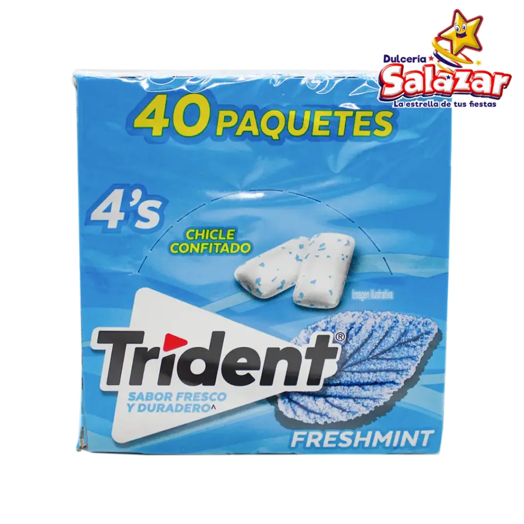 [ADA0290] CHICLE TRIDENT WHITE 4'P FRESHMINT -D.208G- "C/24/40"