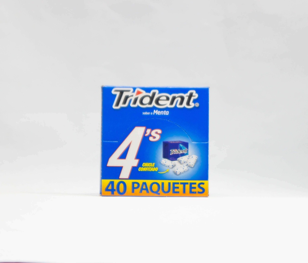 CHICLE TRIDENT WHITE 4'P MENTA -D.208G- "C/40/40"