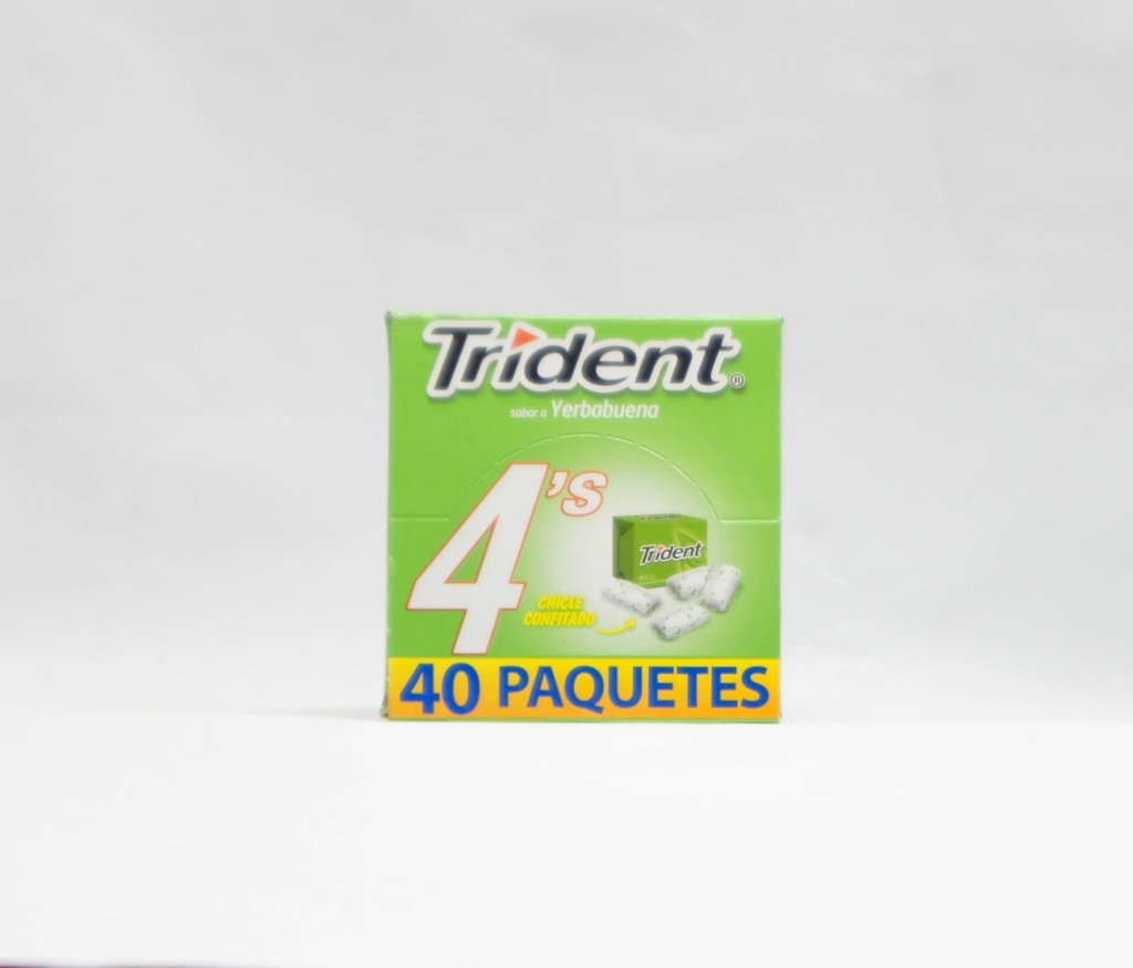 [ADA0047] CHICLE TRIDENT WHITE 4'P YERBABUENA -D.208G- "C/40/40"
