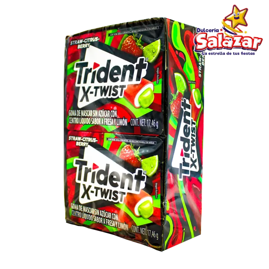 CHICLE TRIDENT X-TWIST STRAW CITRUS BERRY -D.139.68G.- "C/18/8"