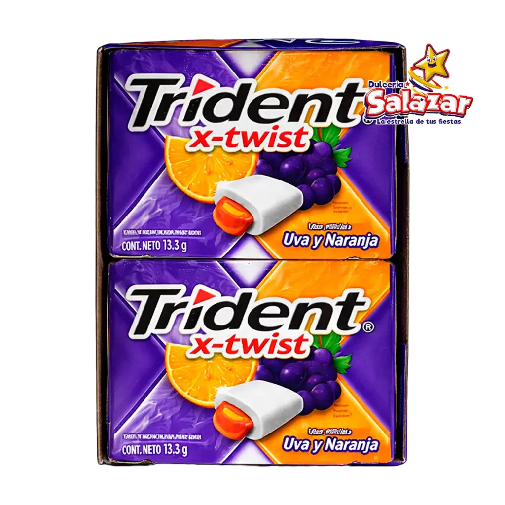 CHICLE TRIDENT X-TWIST UVA/NARANJA -D.133G- "C/24/10"