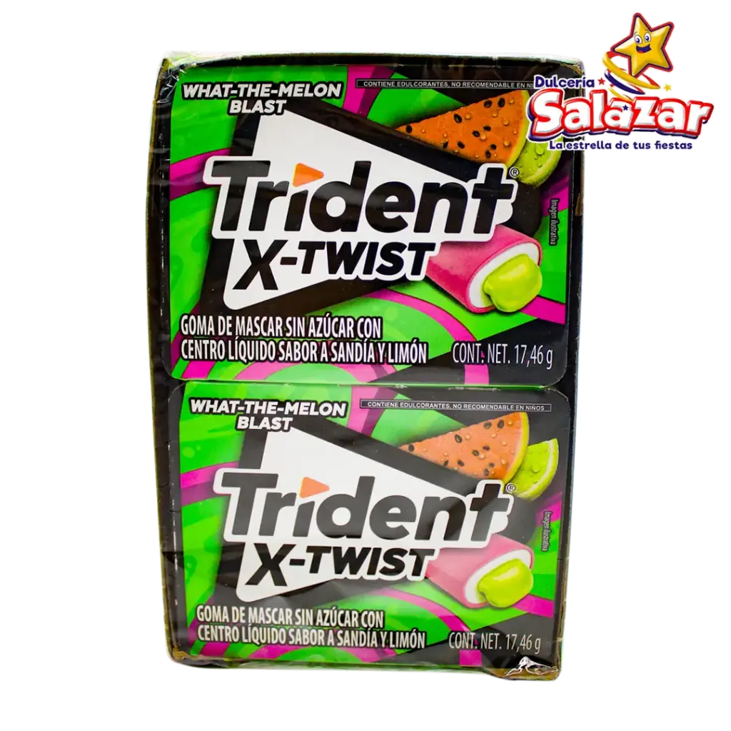 [ADA0050] CHICLE TRIDENT X-TWIST WHAT-THE-MELON BLAST -D.139.68G.- "C/18/8"
