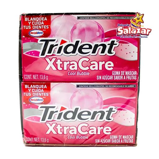 CHICLE TRIDENT XTRACARE COOL BUBBLE -D.163.2G- "C/32/12"