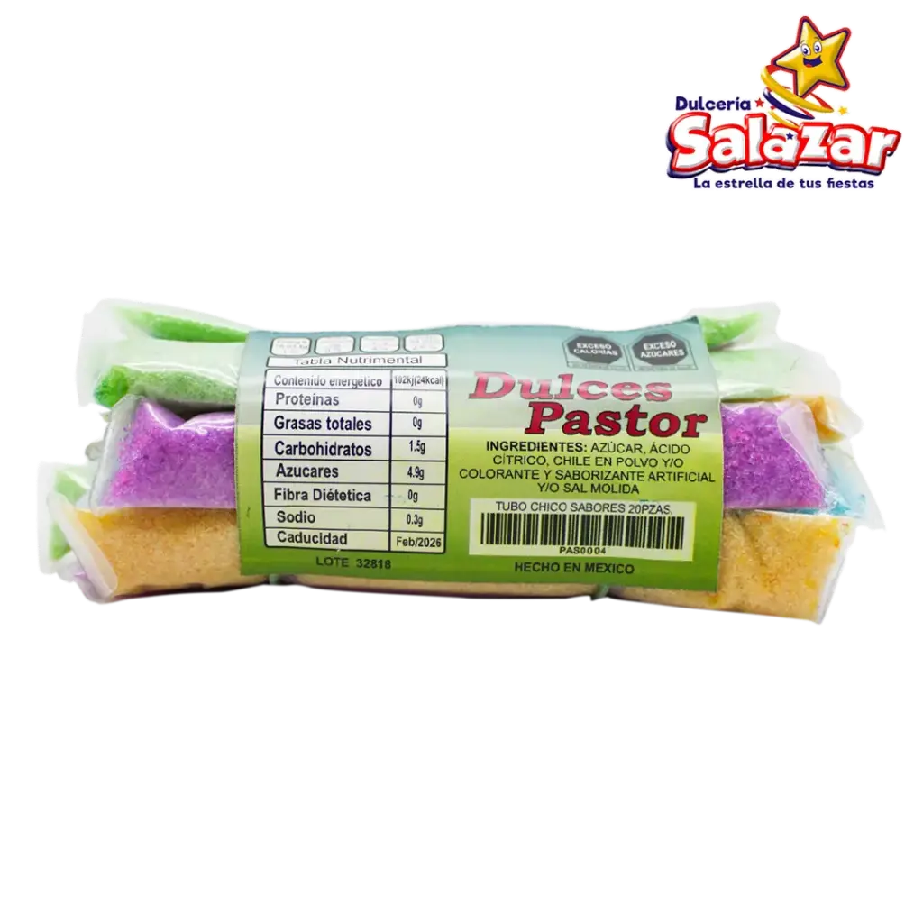 [PAS0004] TUBO CHICO SABORES PASTOR -A.20PZA- "C/30/20"