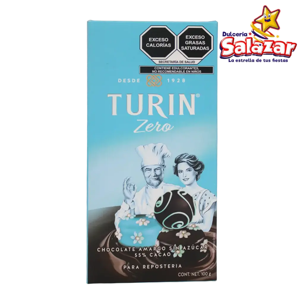 TURIN BARRA CHOCOLATE AMARGO SIN AZUCAR -D.100G- "C/16/1"