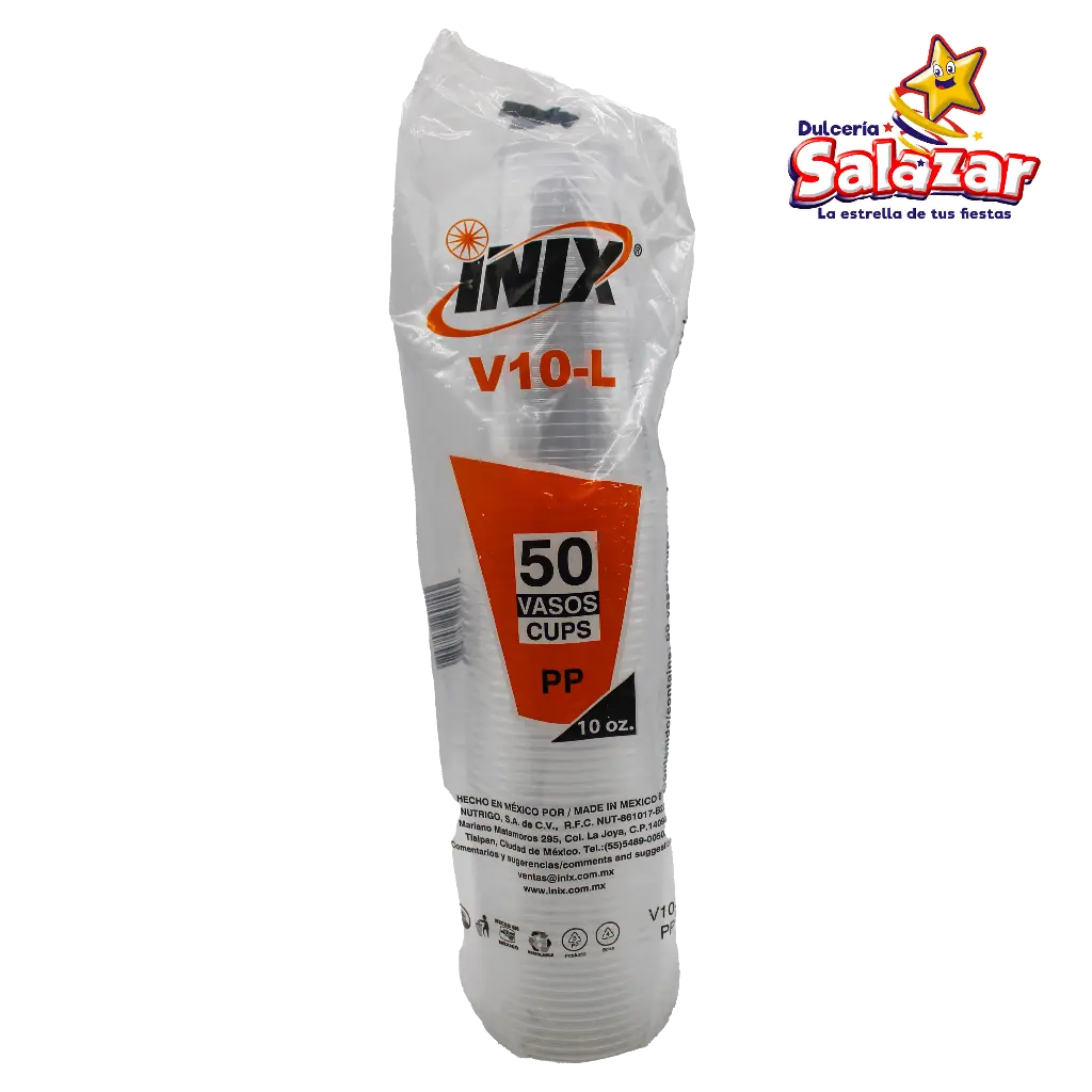 VASO #10 PLASTICO V10-L INIX -B.50PZA- "C/20/50"