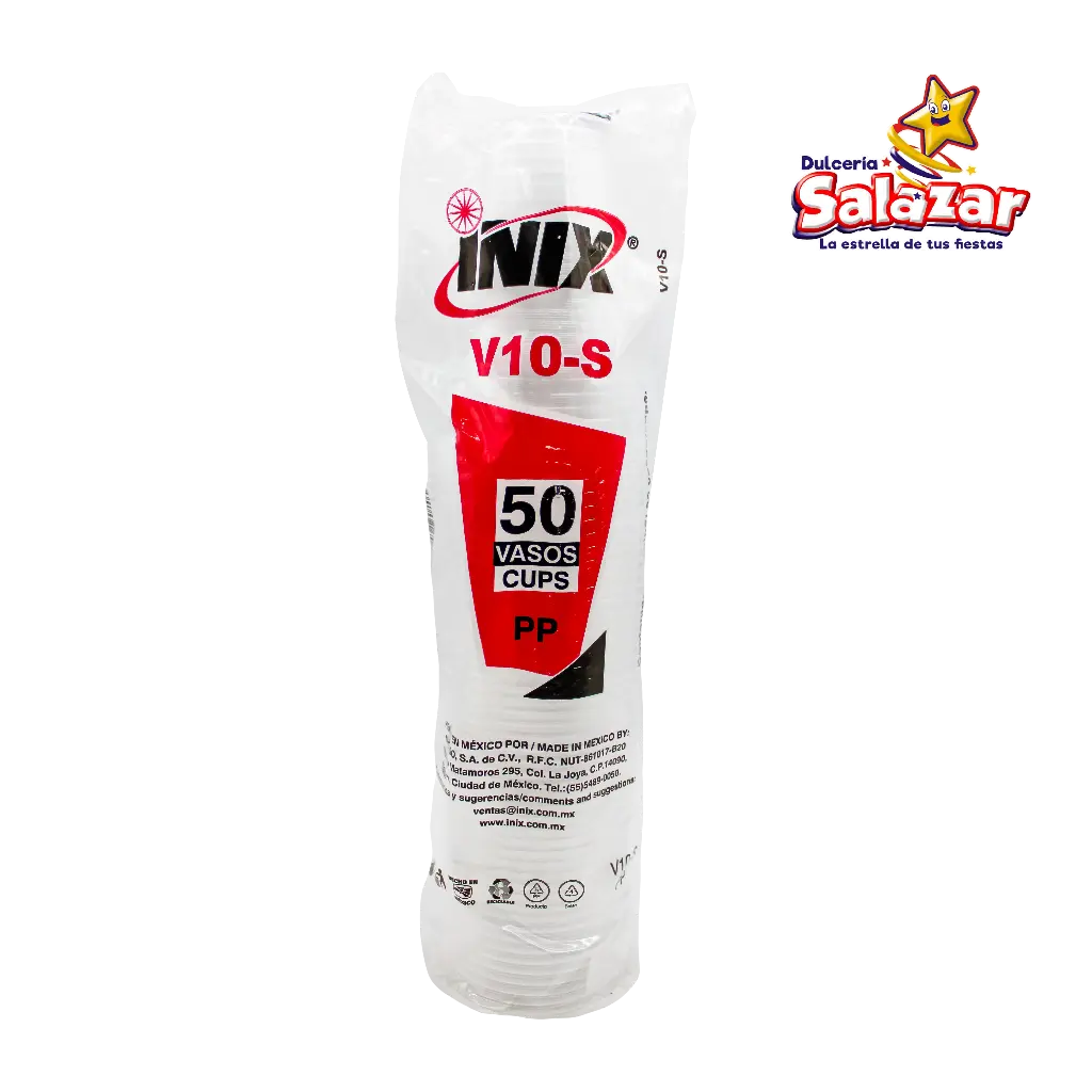 VASO #10 PLASTICO V10-S INIX -B.50PZA- "C/20/50"