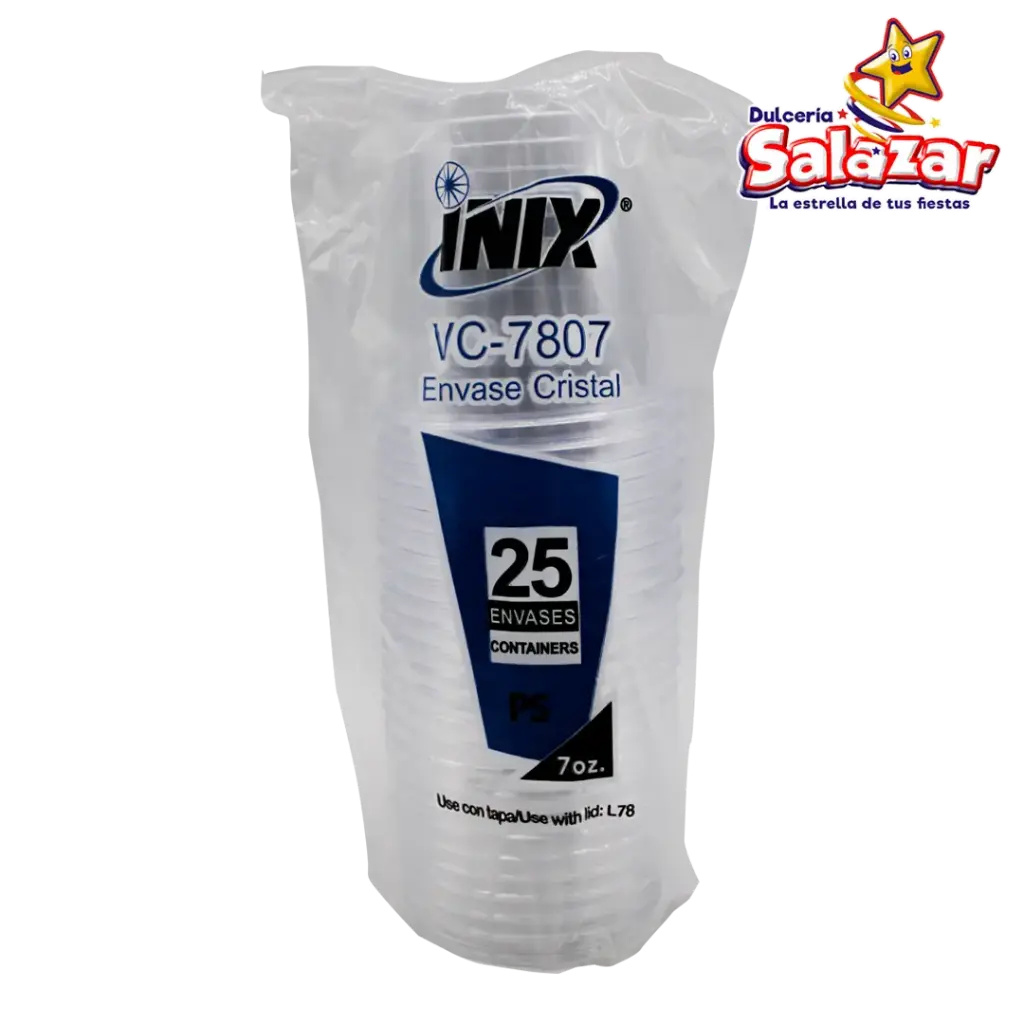 VASO 7OZ TIPO CRISTAL INIX VC-7807 -B.25PZA- "C/40/25"