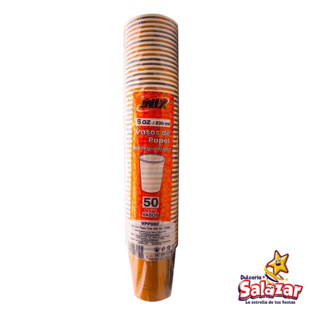 VASO 8OZ DE PAPEL VPP08C IMPRESO COFFE "C/20/50"