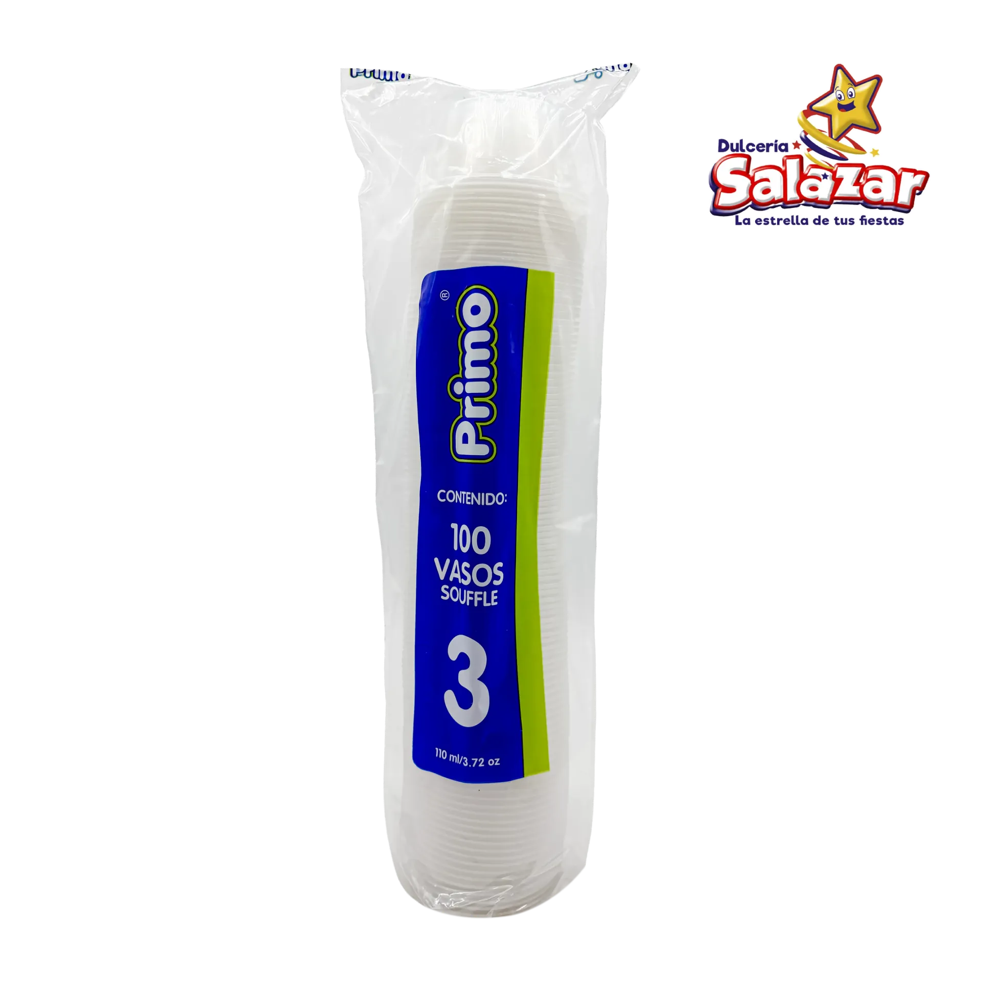 VASO PLAST #3 SOUFFLE PRIMO -B.100PZA- "C/12/100"