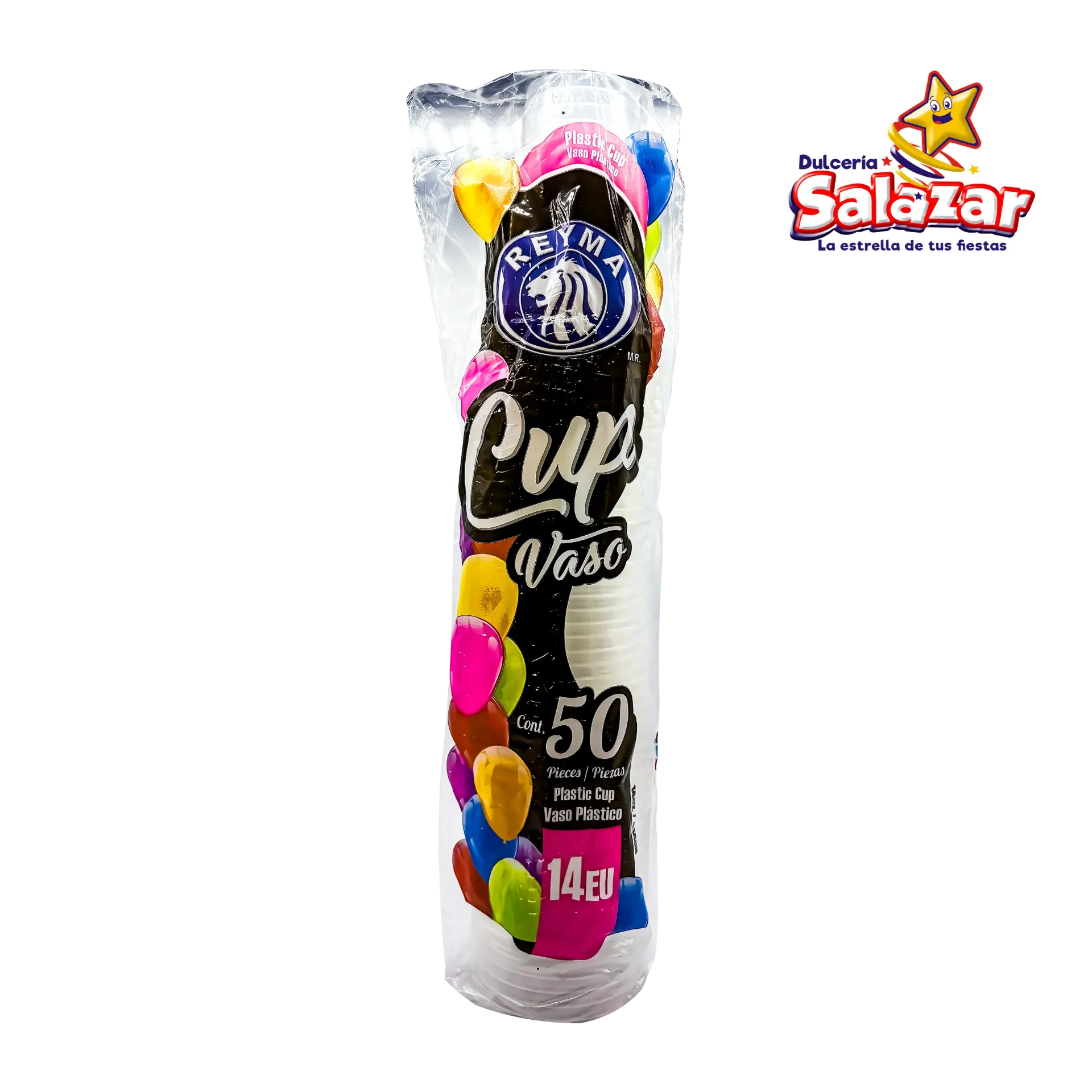 VASO PLASTICO #14 VP14EU REYMA P/TAPA LISA TPEU B.50 PZA -B.355ML- "C/20/50"