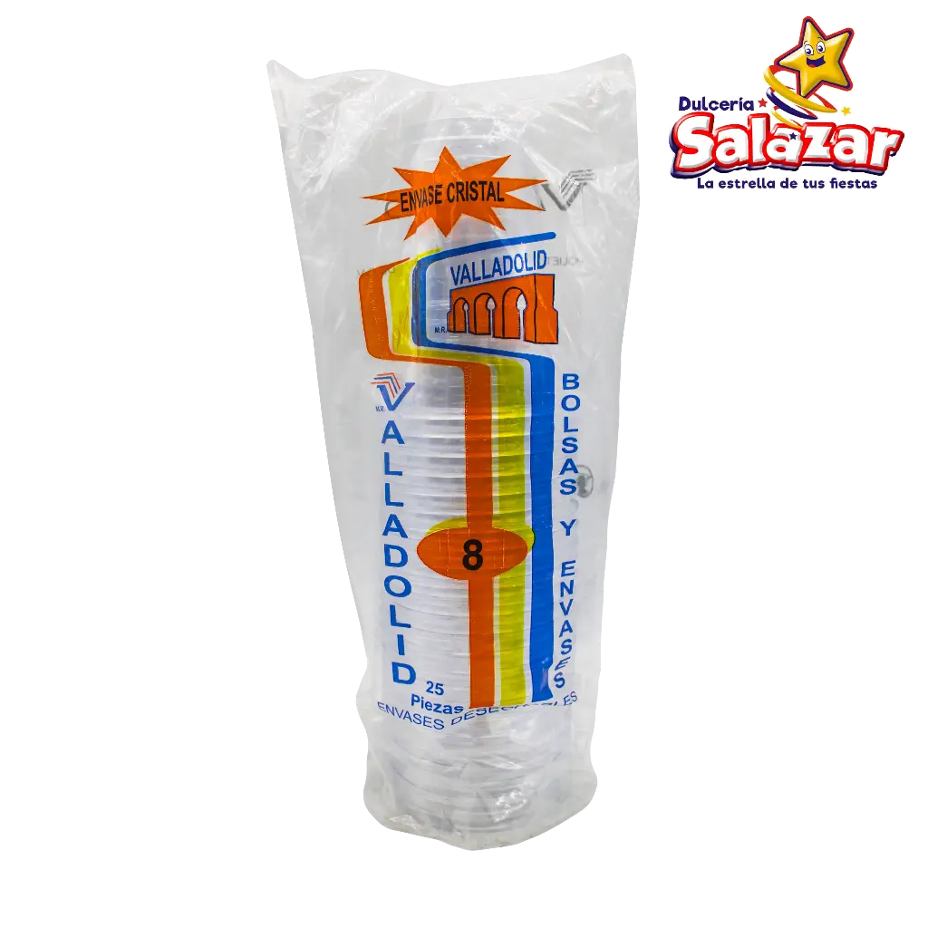VASO PLASTICO #8 CRISTAL VALLADOLID -B.25P- "C/40/25"